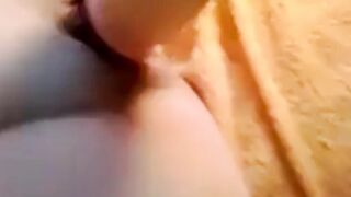 slurping pussy engulfs a big dildo