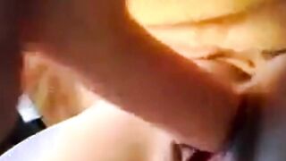 slurping pussy engulfs a big dildo