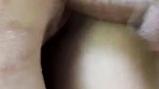 Dark Hair getting a gigantic dick in the woods