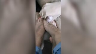 Compilation of own Cumshots on Feet, Nylon, Socks Footfetish