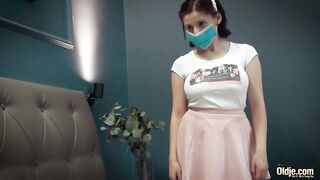 Big natural breasts 19 yo gets boned by grandpa