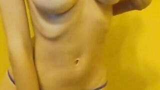 Amazing oiled up babe having fun dancing
