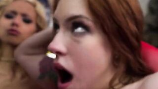 21Sextury Blonde Colombiana Veronica Leal and Anna De Ville Share double penetration Delight during Rough Sex Party