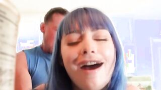 Jewelz Blu fucked by TS stepsis and her bf