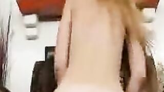 Avril Hall fucking into the living room with her innie twat