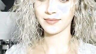 Busty Blonde Babe gets naked for you