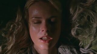 sexy blonde drenched into sweat as she masturbates to an