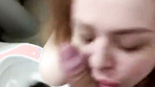 Nerdy redhead takes it inside the doggy position