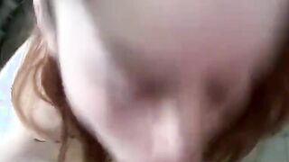 Nerdy redhead takes it inside the doggy position