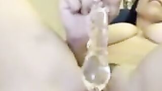 Hot Babe fucks her wet juicy pussy