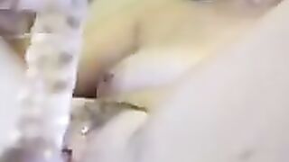 Hot Babe fucks her wet juicy pussy