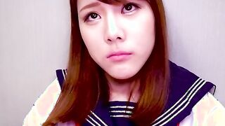Shy chick Yuri is so cute putting on her old school uniform for fucking