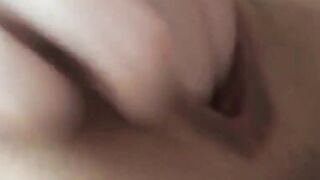 Busty 19yo Chick fingers her pussy closeup