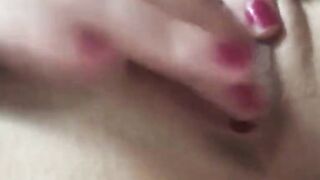 Busty 19yo Chick fingers her pussy closeup