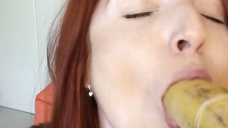DOEGIRLS - Red Fox Plays With Banana Inside Goddess Homemade