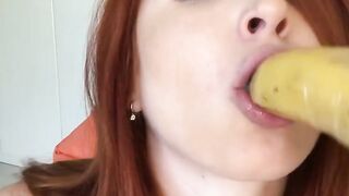 DOEGIRLS - Red Fox Plays With Banana Inside Goddess Homemade