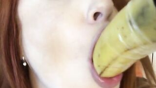 DOEGIRLS - Red Fox Plays With Banana Inside Goddess Homemade