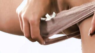 Filthy Dark Hair ride a sex sex toy that fills her soaked cunt
