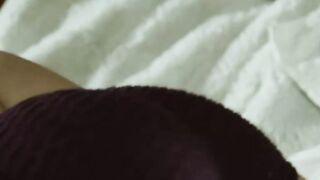 Lesbian couples face sitting on the bed
