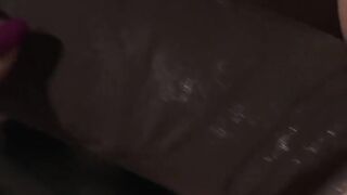 Stunning petite chick fucks her tight asshole with a humongous sex toy
