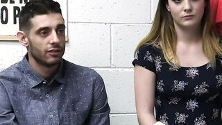 Mall cop fucking and dominating Beauty lover in front of cuckold BF