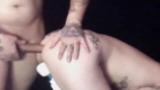 BleuBrutalRose - Rough Sex ... Goth Milf sucking big dick with a butt plug in her ass