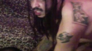 BleuBrutalRose - red orgasm ... red fishnets , squirt while he's eating my ass