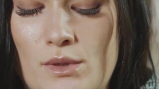 Bae dark haired fucks her tight Bae vagina with a wine
