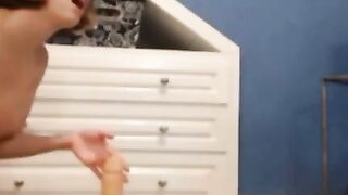 Horny Babe loves fucking her dildo