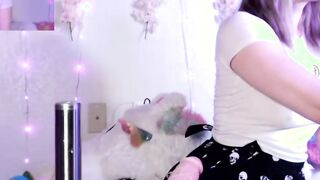 Cute Blonde Sucks and Fucks Huge Dildo