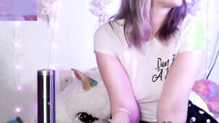 Cute Blonde Sucks and Fucks Huge Dildo