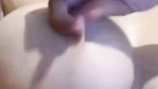Hot Babe with big tits loves spanking her big butt
