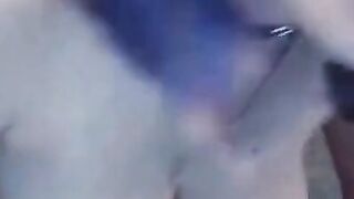 Hot Babe with big tits loves spanking her big butt