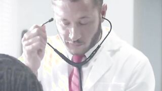 Doctor fucks ebony girl toying her pussy