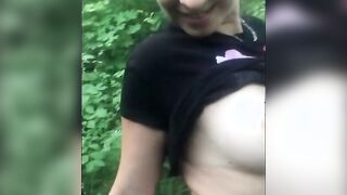 College Girl sucks my dick while in the woods