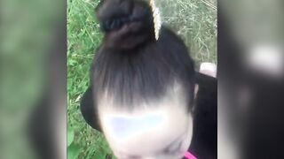 College Girl sucks my dick while in the woods
