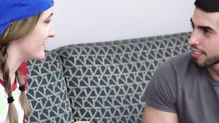 Lesbian Roommate Experiences her first Jizzed from Gigantic Cock