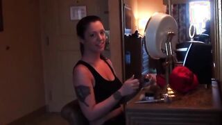 Juicy Beauty with gigantic jugs takes my cock