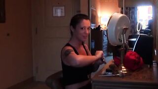 Juicy Beauty with gigantic jugs takes my cock