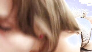 Babysitter inside fishnets getting a hard cock