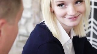 Sleazy harlot teenagers Sammie Daniels ride her teachers dick