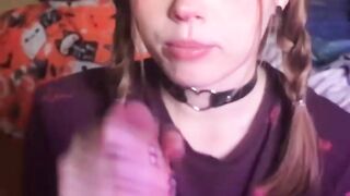 Younger Stepsister Sucks Big Cock and Gets Cum on Face
