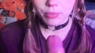 Younger Stepsister Sucks Big Cock and Gets Cum on Face