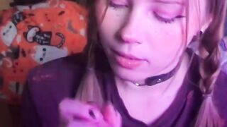 Younger Stepsister Sucks Big Cock and Gets Cum on Face