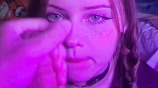 Younger Stepsister Sucks Big Cock and Gets Cum on Face