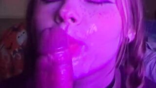 Younger Stepsister Sucks Big Cock and Gets Cum on Face