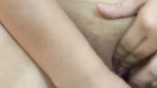 Nerdy bust Hottie trying out a new sex toy