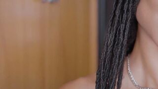 Huge boobs ebony model Kira Noir solo