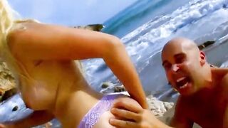 exposedlatinas - Blonde latina plowed in the ass at the beach by