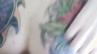 Hottie goddess Wednesday Nyte Bounces Her Tattoed Butt On bf